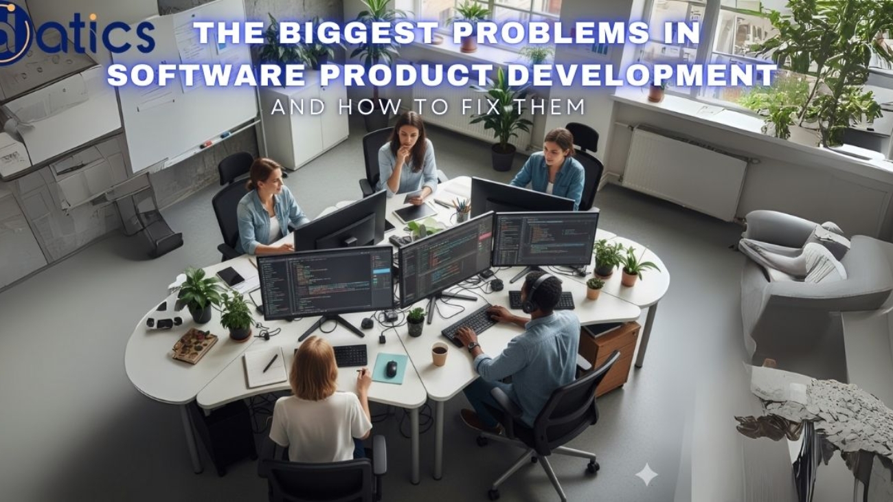 A visual representation highlighting the major challenges faced in software product development processes.