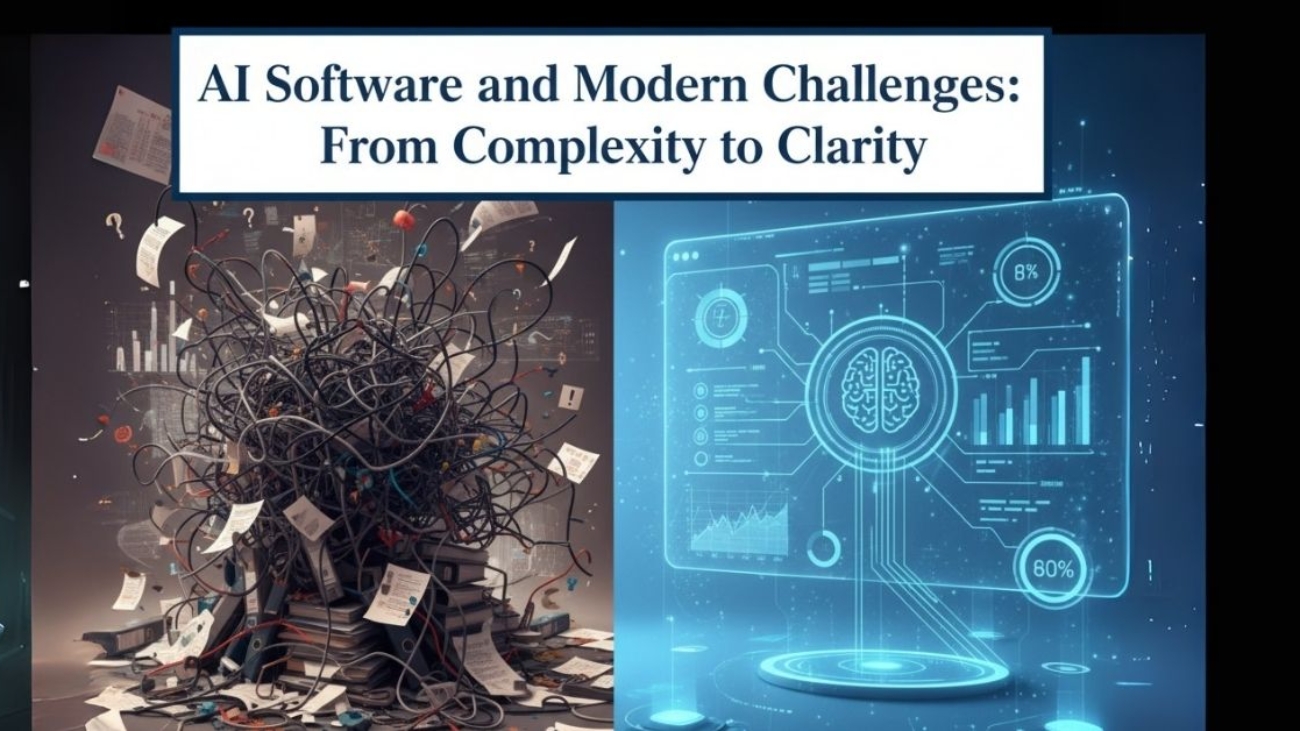 AI software addressing modern challenges, transforming complexity into clarity for enhanced understanding and decision-making.